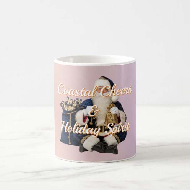 Coastal Santa Holiday Spirit Mug - Blue Velvet  (Centre)