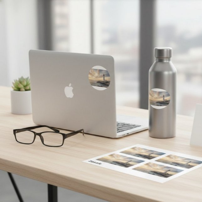 Coastal Serenity Lighthouse Stickers (4-Pack) (Créateur téléchargé)