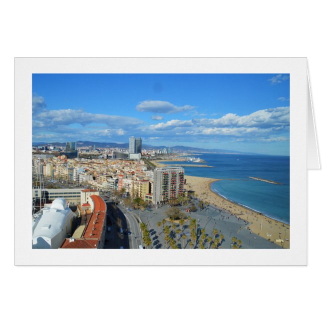 Coastline of Barcelona card (Devant horizontal)