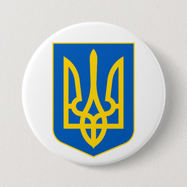 Coat of Arms of Ukraine Герб України Button Badge (Devant)