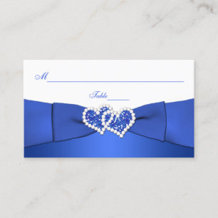 Cobalt Bleu et Blanc Coeurs associés Cartes de puc
