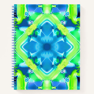 Cobalt Blue et Lime Green Tie Dye Journal Motif