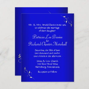 Cobalt Blue Soirée de mariage Invitation