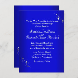 Cobalt Blue Soirée de mariage Invitation