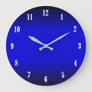 Cobalt électrique Bleu Blanc Numéros 2 Horloge mur