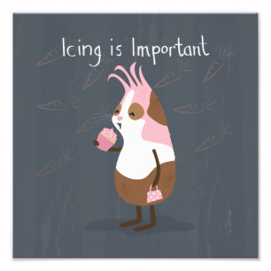 Cobaye rose avec la copie de photo d'art de petit