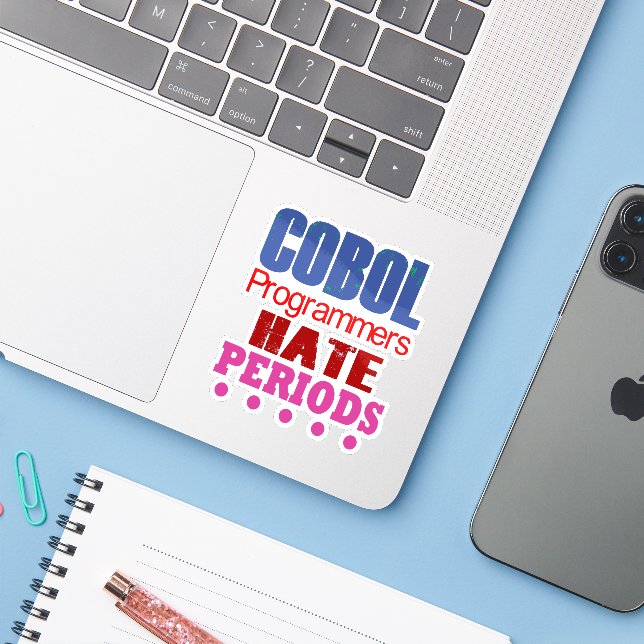Cobol Programmers Hate Periods Sticker (Ordinateur portable avec iPhone)