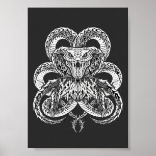Cobra Art Déco argent Graphisme de ligne ornemen