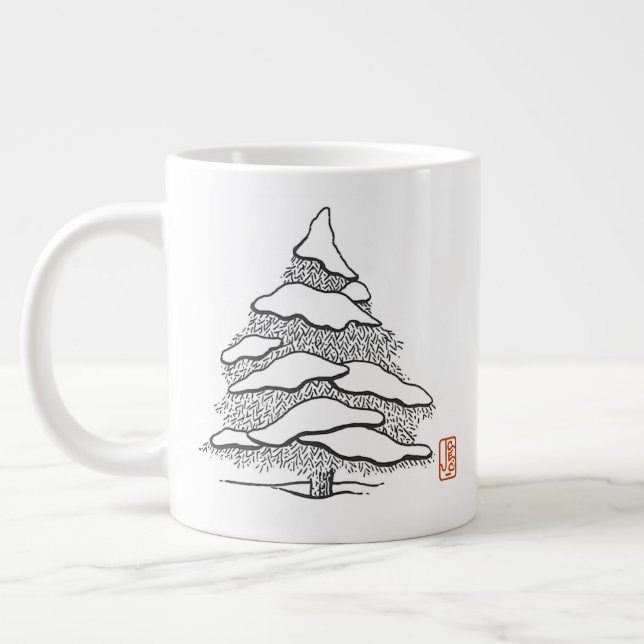 Coca chaud À feuillage persistant neige Jumbo Mug (Gauche)