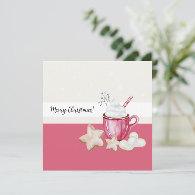 Coca Chaud De Noël Et Cookies Aquarelle (Debout devant)