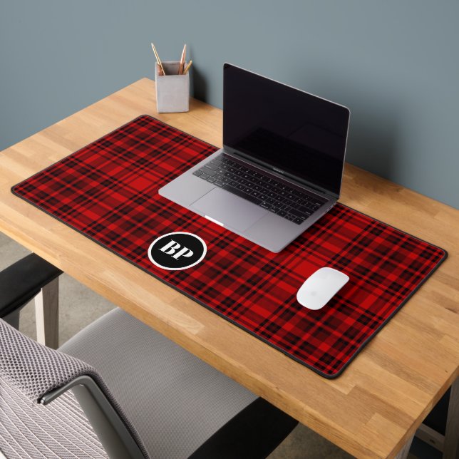 COCARDE À CARREAUX SUR MESURE ÉLÉGANTE ROUGE NOIR  (Bureau 2)