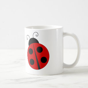Coccinelle de bande dessinée - tasse de café blanc