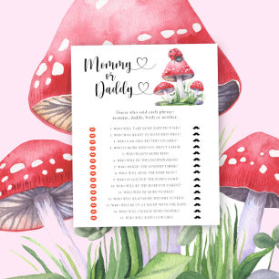 Coccinelle - jeu de baby shower maman ou papa