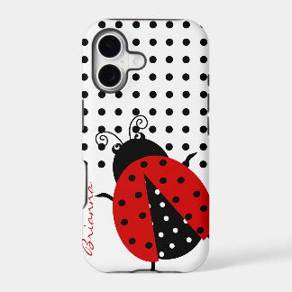 Coccinelle rouge à pois personnalisée mignonne