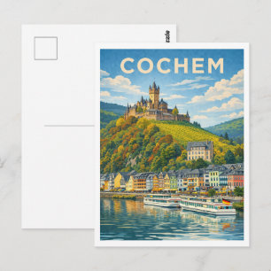 Cochem Allemagne Carte Postale Ancienne de Voyage 