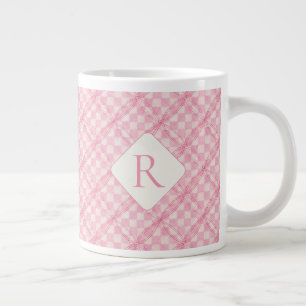 COCHER ROSE QUILT Big White Mug + Initial