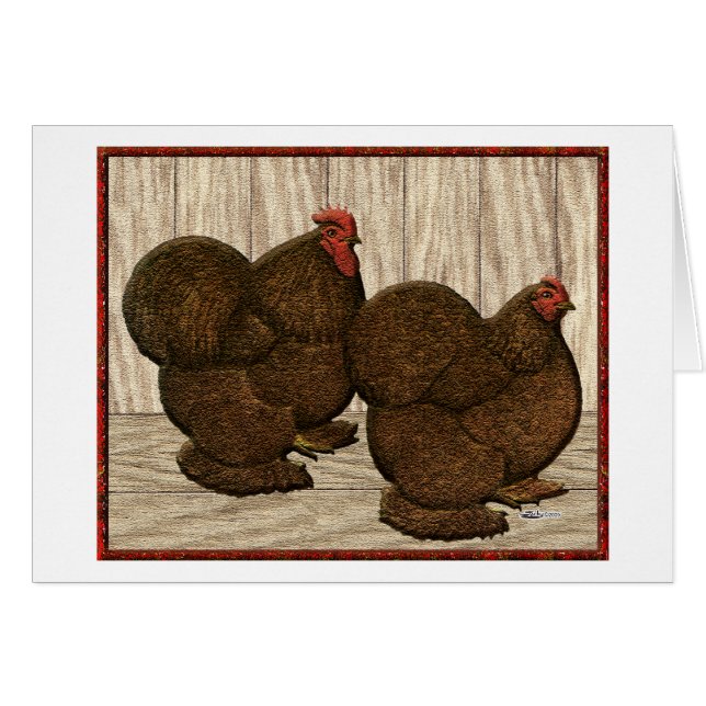 Cochines : Bantams rouges texturés (Devant horizontal)