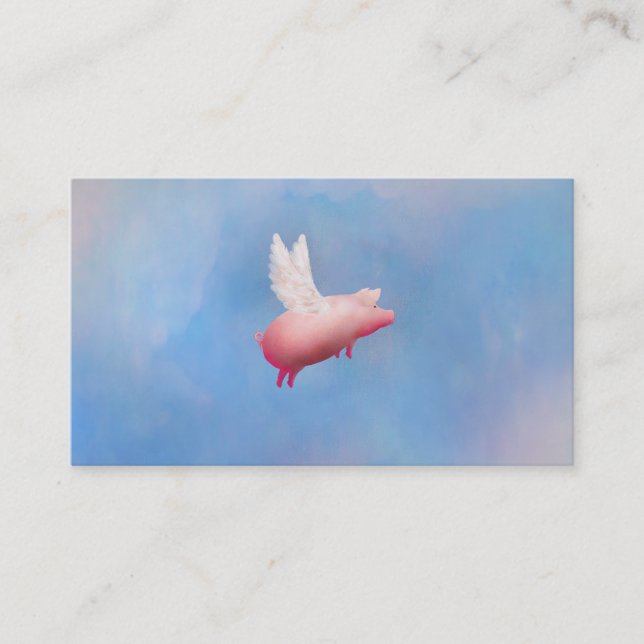 Cochon avec ailes cartes de visite (Devant)