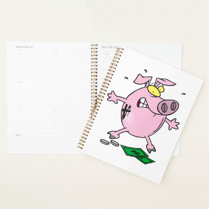 Cochon Avec De L'Argent Spiral Planner