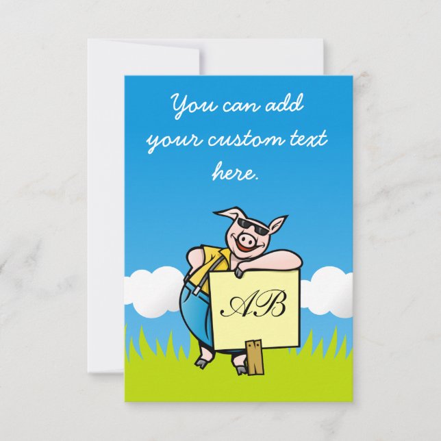 Cochon avec signe (Devant)