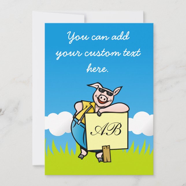 Cochon avec signe (Devant)