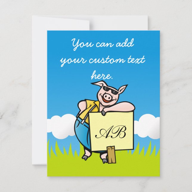 Cochon avec signe (Devant)