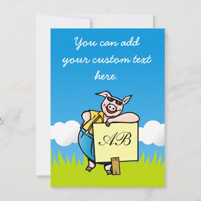 Cochon avec signe (Devant)