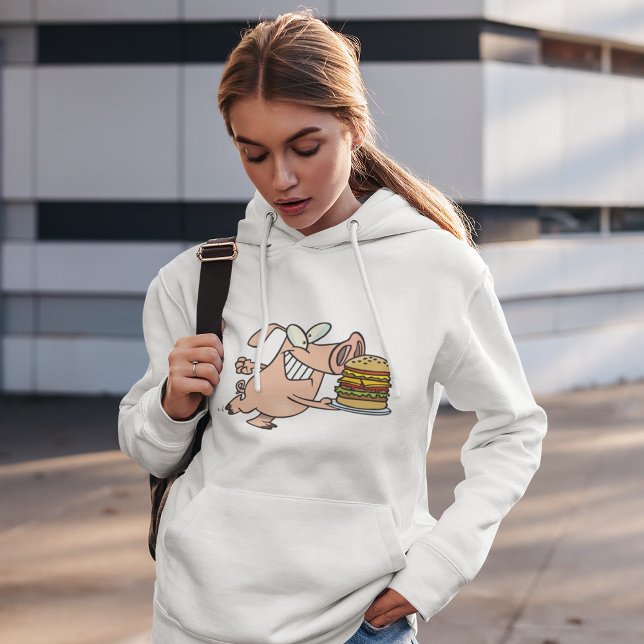 Cochon Avec Un Burger Femme Sweat - shirt à capuch (Créateur téléchargé)
