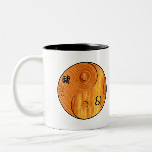 Cochon de bois 1935 1995 Feu Leo zodiac Mug d'anni