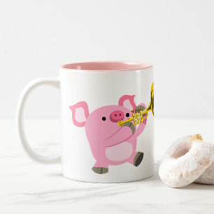 Cochon de dessin mignon Jouer Mug de trompette