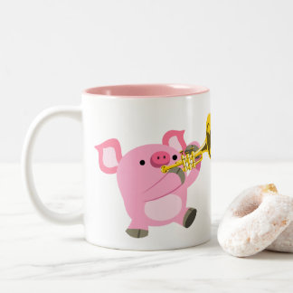 Cochon de dessin mignon Jouer Mug de trompette