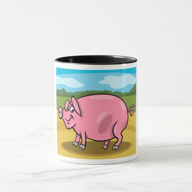 Cochon De Dessin Sur Une Mug Agricole (Créateur téléchargé)