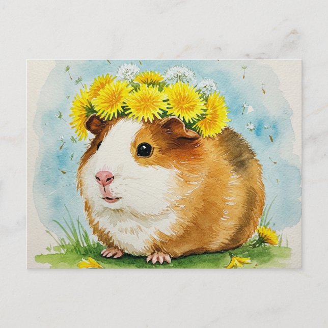Cochon de Guinée mignon avec carte postale Dandeli (Devant)