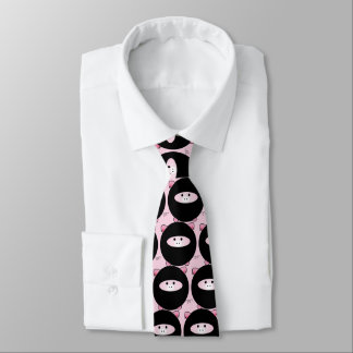 Cochon de Ninja sur Cravate rose