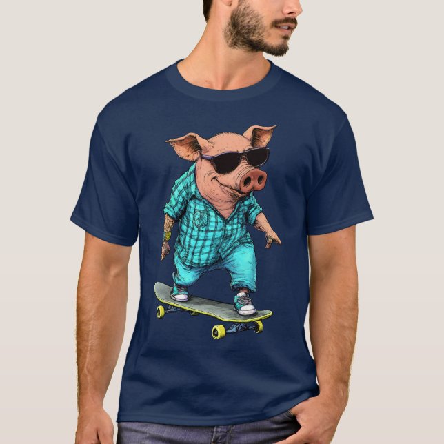 Cochon de patinage - T-shirt de vaches (Devant)