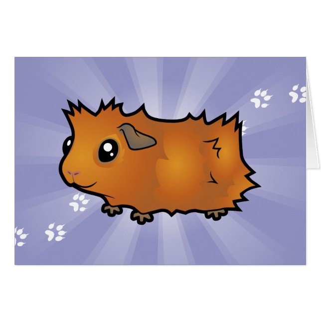 Cochon d'Inde de dessin animé (ébouriffé) (Devant horizontal)