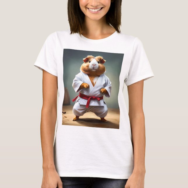 Cochon d'Inde de Karaté pour Dames, Tshirt (Devant)