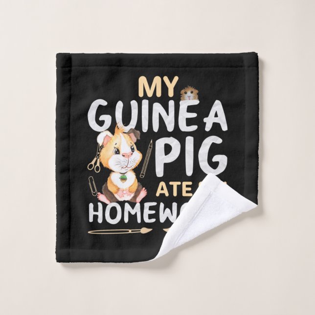 Cochon d'Inde Mignon a Mangé Mon Devoir (Gant de toilette)