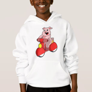 Cochon en vélo avec Scooter
