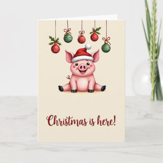 Cochon Joyeux Noël Animaux Cochons Carte de vacanc