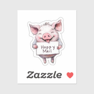 Cochon mignon, Courrier heureux, Sticker