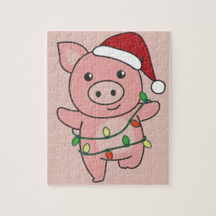 Cochon Noël Animaux d'hiver Cochons Puzzle