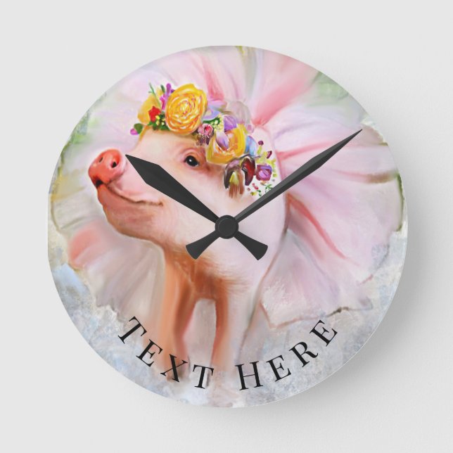 Cochon pourri dans une horloge ronde robe (Recto)