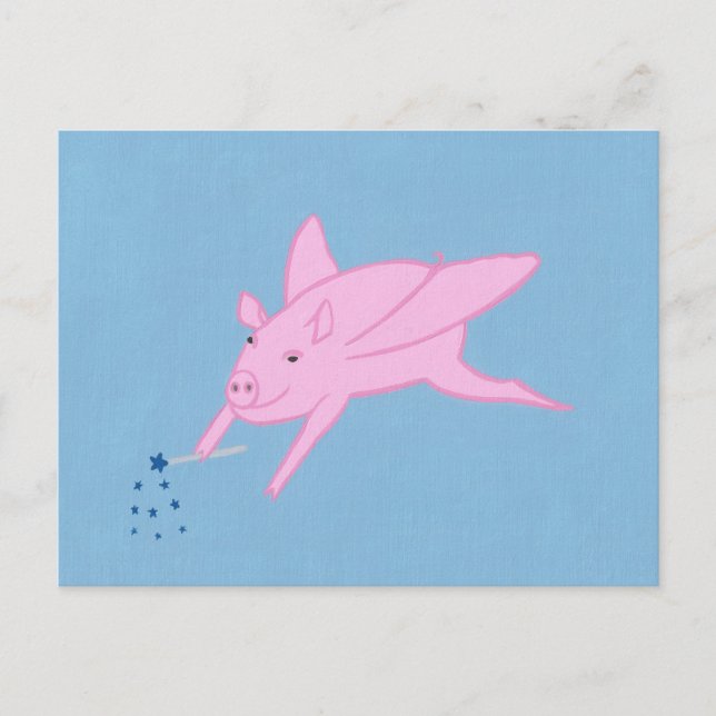 Cochon rose Fabriquant des étoiles bleues Cartes p (Devant)