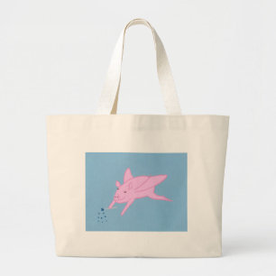 Cochon rose Faisant des Étoiles Bleues Sacs en toi