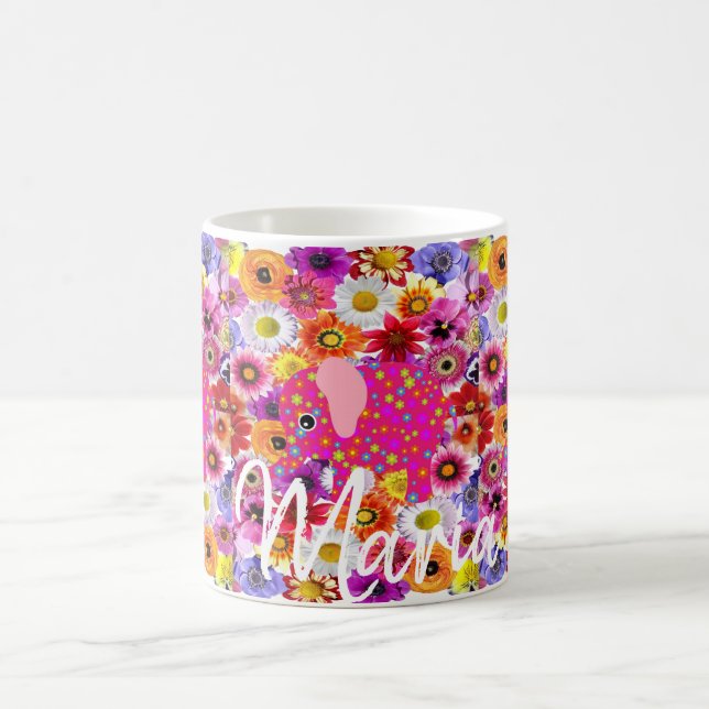 Cochon rose floral Mug (Centre)