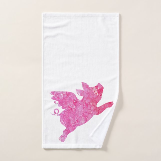 Cochon Volant, Décoration De La Salle De Bains, Co (Serviette à main)