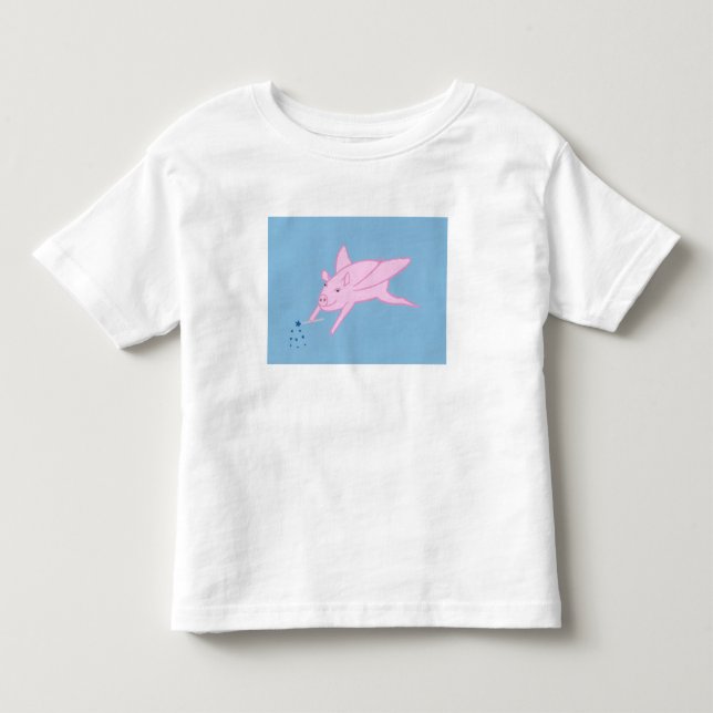 Cochon Volant rose Fabriquant T-shirts Blue Stars (Devant)