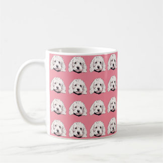 Cockapo Chien Motif café Mug noir rose blanc