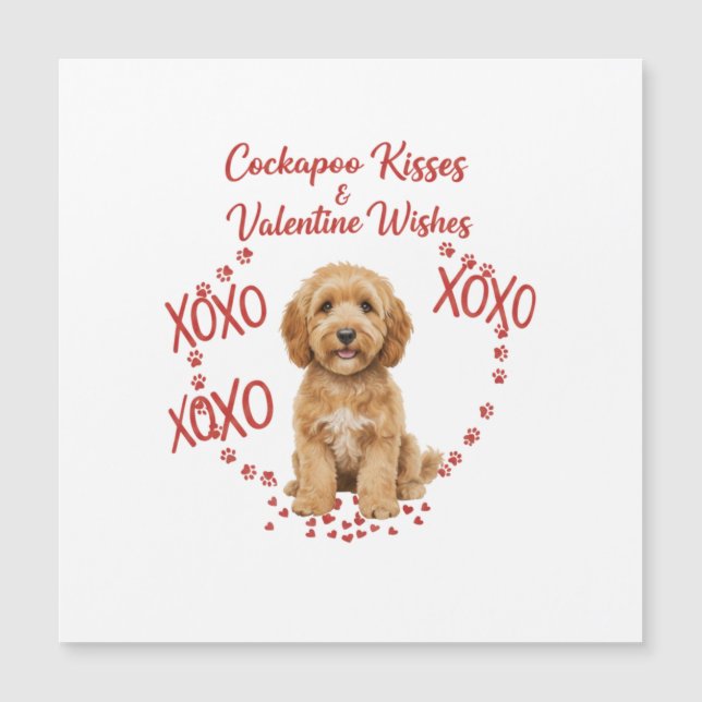 Cockapoo Baisers Vœux de la Saint-Valentin Amoureu (Devant)